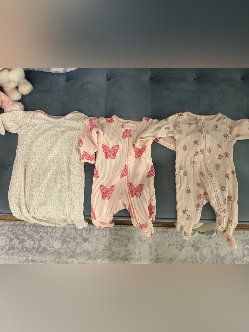 Pink Butterfly Footed One-Piece Pajama for Kids